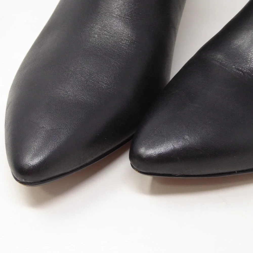 Clarks Womens Linvale Sea Ankle Boots Black Leather Pointed Toe Kitten Heel 8